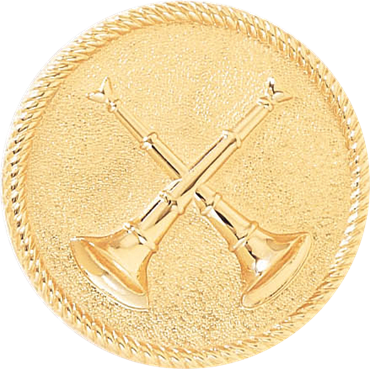 Blackinton Two Crossed Horns Hat Badge