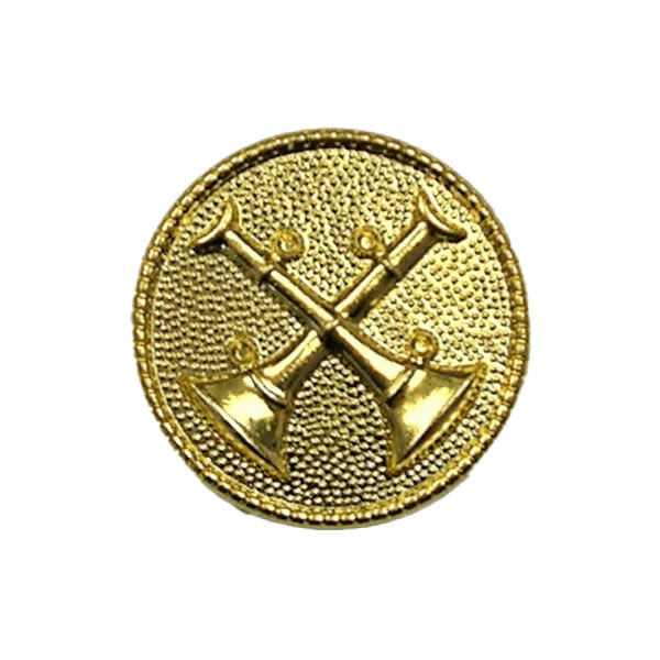 Eiseman-Ludmar 2 Crossed Bugle Gold Collar Disc