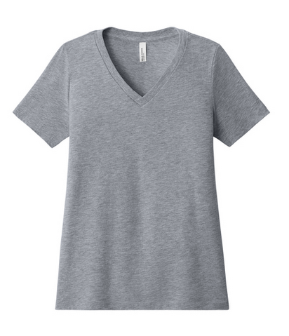 BELLA+CANVAS Women's Relaxed Heather CVC V-Neck Tee