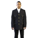Anchor Single Breasted Dress Coat with Top Patch Pockets and Bottom Flaps