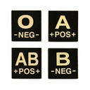 Cejay Engineering IR Reflective 2" x 2" Blood Type Velcro Patch