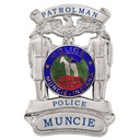 Muncie Police Dept. Patrolman Hat Badge