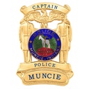 Muncie Police Dept. Captain Hat Badge