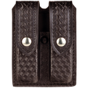 Brown Basketweave Double Handgun Mag Pouch